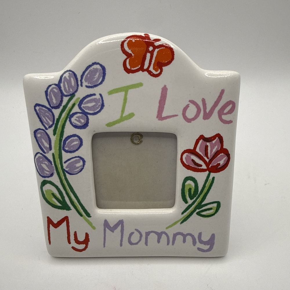 ''I Love My Mommy'' Skribbles RUSS Picture Frame Ceramic 3.5'' x 5'' Mini Photo
